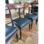 Set of four William IV mahogany dining room chairs { 85cm H X 53cm W X43cm D }.