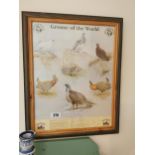 The Grouse of The World framed coloured print { 57cm H X 47cm W } and The Chart Of Marriage framed