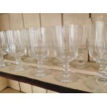 Collection of thirty one assorted cut glass drinks' glasses { 15cm H - 11cm H }