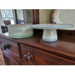 Ceramic Cake stand { 9cm H X 22cm Dia } and Cake bowl { 9cm H X 26cm Dia }