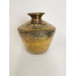 Rare engraved brass Islamic Cairoware pot. {32 cm H x 32 cm Dia}.