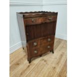 Georgian mahogany inlaid side cabinet with sliding door and single drawer. {84 cm H x 56 cm W x 49