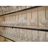 Collection of seventeen assorted cut glass drinks' glasses { 15cm H - 10cm H }