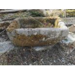19th. C. granite trough { 28cm H X 87cm W X 50cm D }.
