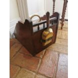 19th. C. mahogany and brass log box. { 35cm H X 33cm W X 47cm D }.