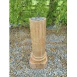 Sienna marble sundial with reeded column and brass dial { 108cm H X 38cm Sq. }.