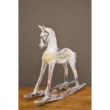 Painted model of a wooden Rocking horse. {63 cm H x 60 cm W}.