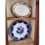 Five ceramic platters { 32cm H X 40cm D , 19cm H X 25cm W }.