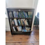 1930's oak floor bookcase {114cm H X 85cm W X 28cm D. } books included - Irish Politics, Sports