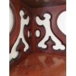 19th. C. mahogany three tier hanging corner wall bracket { 74cm H X 43cm W }.