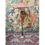 Good quality bronze and cloisonne standard lamp with shade. { 167cm H X 54cm Dia}.