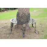 Bronzed metal tree bench. {85 cm H x 90 cm Dia}.