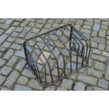 19th C. forged iron wall mounted hay rack. {40 cm H x 67 cm W}