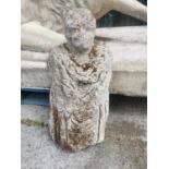 Carved sandstone torso of Roman General. {57 cm H x 28 cm W x 17 cm D}.