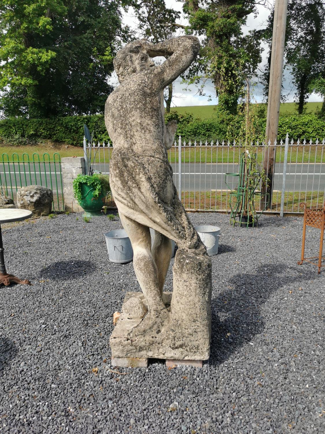 Exceptional quality composition stone statue of David {205 cm H x 60 cm W x 65 cm D}. - Image 2 of 2