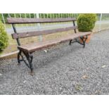 Early 20th C. cast iron garden bench with tree branch design. {82 cm H x 183 cm W x 62 cm D}