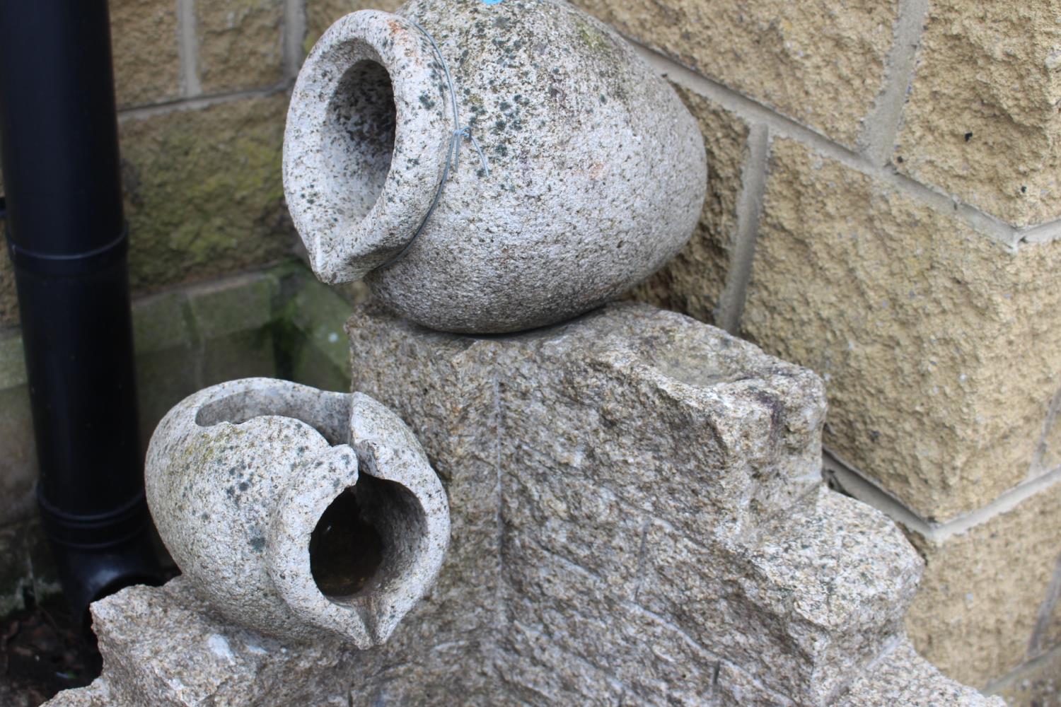 Granite jug water feature. {193 cm H x 63 cm W x 54 cm D}. - Image 3 of 3