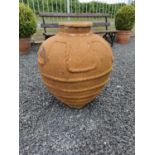 19th C. terracotta olive pot. {73 cm H x 60 cm Dia}.