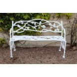 Cast iron bramble design garden bench. {87 cm H x 132 cm W x 50 cm D}