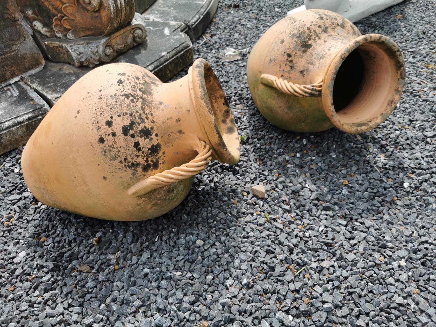 Pair of early 20th C. terracotta planters. {36 cm H x 52 cm W x 43 cm D}.