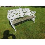 Decorative cast iron fern design three seater garden bench { 82cm H X 150cm W X 54cm D }