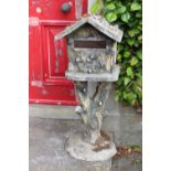 Composition stone Post Box in the form of a treehouse. {100 cm H x 40 cm W x 50 cm D}.