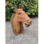 Good quality cast iron wall mounted Horse Head. {75 cm H x 40 cm H x 65 cm D}.