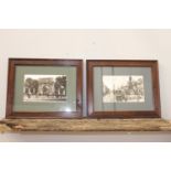 Pair of Old Dublin framed black and white prints {30 cm H x 38 cm W}.