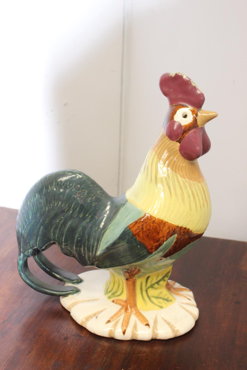 Ceramic model of Rooster. {48 cm H x 36 cm W x 22 cm D}.