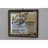 Registered Agent - Suppliers of Quality Motor Cars framed advertising mirror {43 cm H x 47 cm W}.