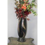 Marble effect vase { 70cm H X 23cm Dia }.