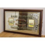 Lany Brothers Distillery framed advertising mirror {78 cm H x 110 cm W x 5 cm D}.