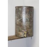 Duckhams oil brass drum {44 cm H x 29 cm Dia.}