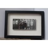 Boy's Line Up framed black and white print {28 cm H x 40 cm W}.