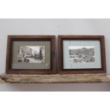 Pair of Old Cork framed black and white prints {30 cm H x 38 cm W}.