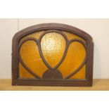 Amber mahogany window {62 cm H x 80 cm W x 5 cm D}.