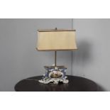 Capodimonte table lamp with shade {46 cm H x 33 cm W x 20 cm D}.