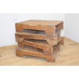 Four wooden pallets {18 cm H x 80 cm W x 59 cm D}