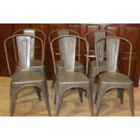 Set of eight Tolex kitchen chairs {85 cm H x 44 cm W x 37 cm D}.