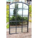 Cast iron window with twelve mirrored panels {103 cm H x 95 cm W}