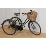 Tricycle with shopping basket and original Brooks leather saddle { 102cm H X 160cm W X 70cm D }