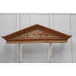 Carved mahogany pediment {37 cm H x 136 cm W x 33 cm D}