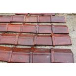Terracotta glazed roof tiles {35 cm H x 32 cm W x 10 cm D}