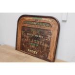 Gallaghers Irish "High Toast" tinplate advertising sign {55 cm H x 85cm W x 30 cm D}