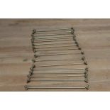 Eighteen brass stair rods with fittings {60 cm L }