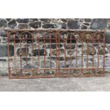 Pair of 19th. C. cast iron gates with spikes and balls {227 cm H x 113 cm x 5 cm D}