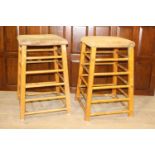 Pair of vintage gym horse stools {79 cm H x 51 cm W x 51 cm D}.