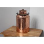 Copper milk churn {43 cm H x 27 cm Dia.}.