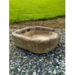 Composition stone trough. {20 cm H x 58 cm W x 70 cm D}.