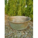 Large bronze cauldron. {38 cm H x 95 cm Diam}.